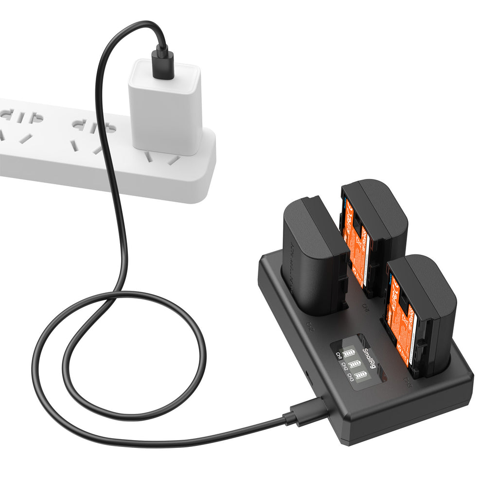 Kit de 3 Baterías LP-E6NH + Cargador Triple SmallRig para Canon