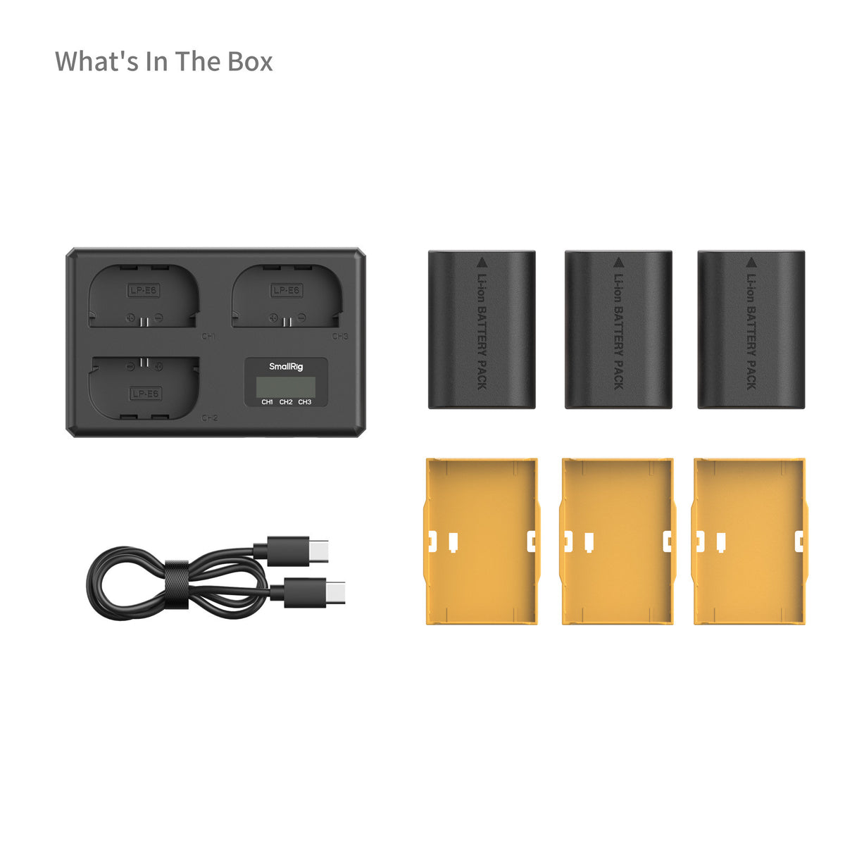 Kit de 3 Baterías LP-E6NH + Cargador Triple SmallRig para Canon