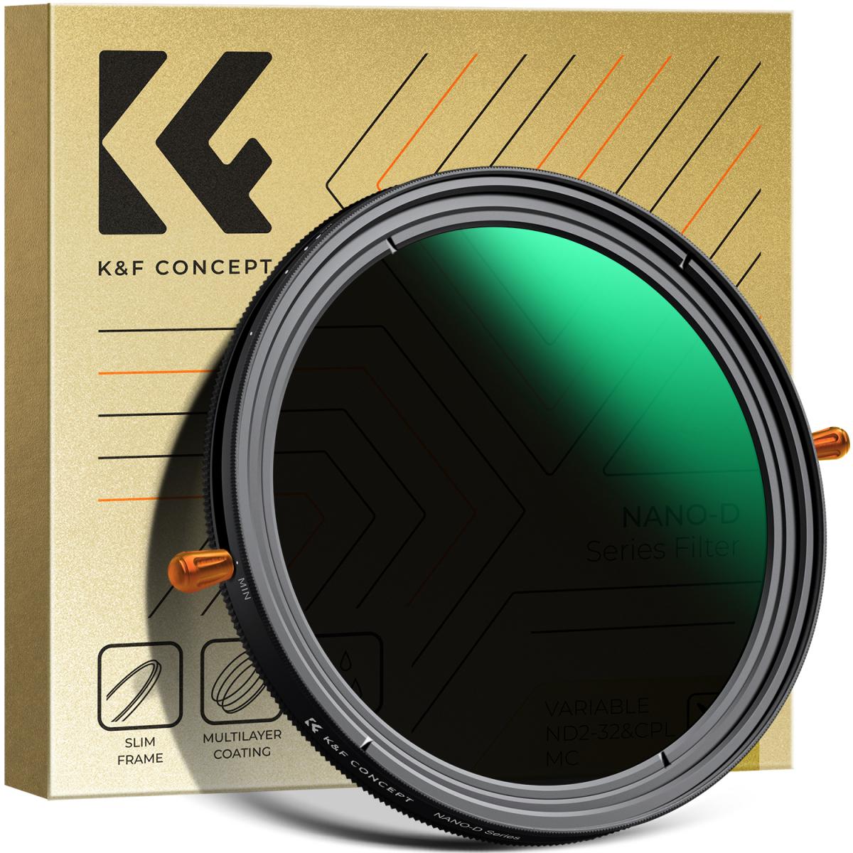 Filtro CPL-ND2-32 Variable Circular 58mm K&F Concept