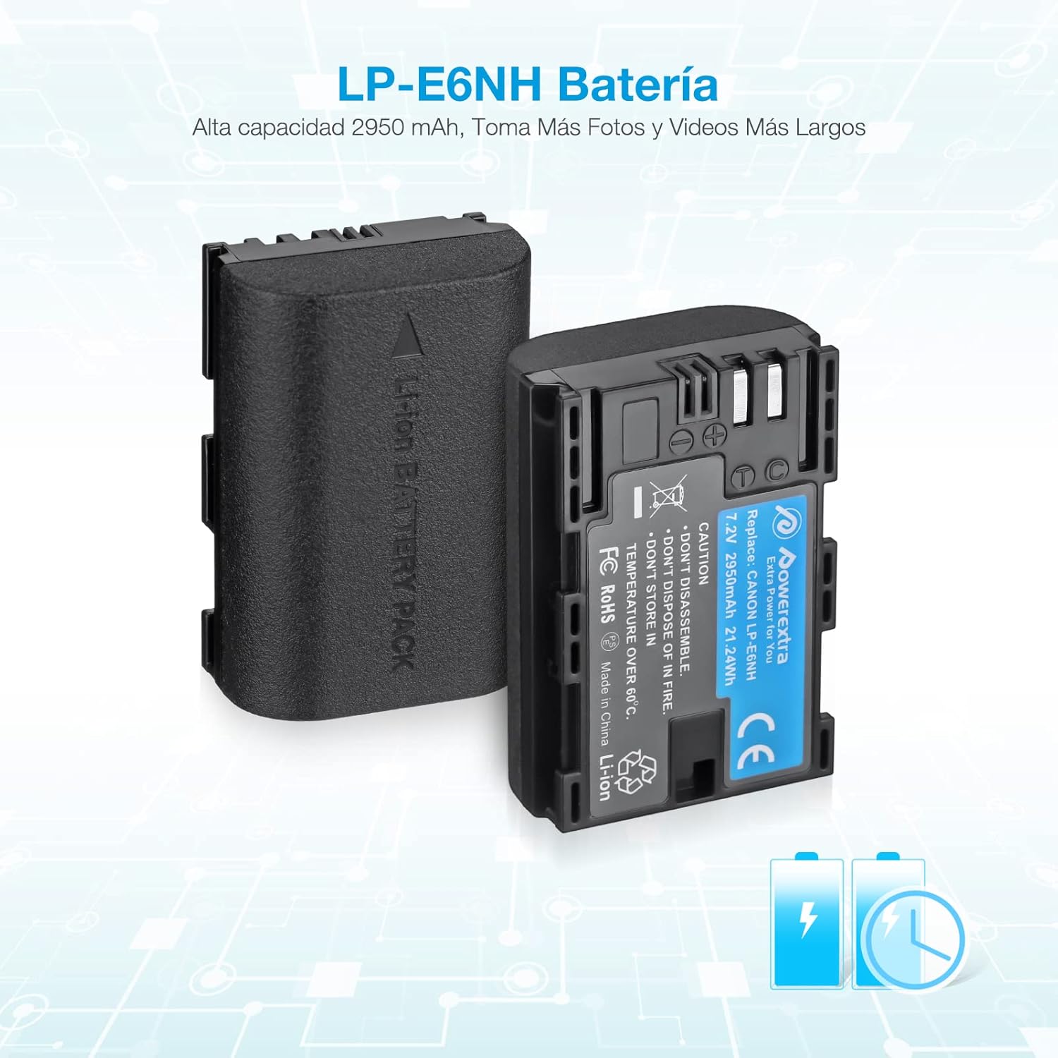 Batería LP-E6NH Powerextra para Canon