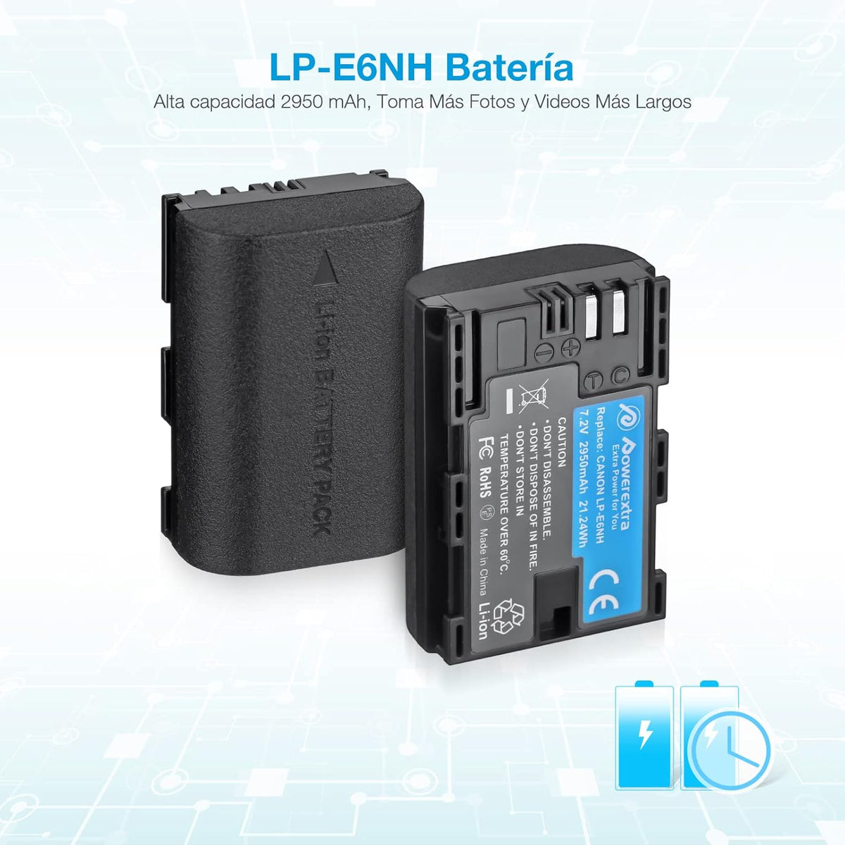 Batería LP-E6NH Powerextra para Canon