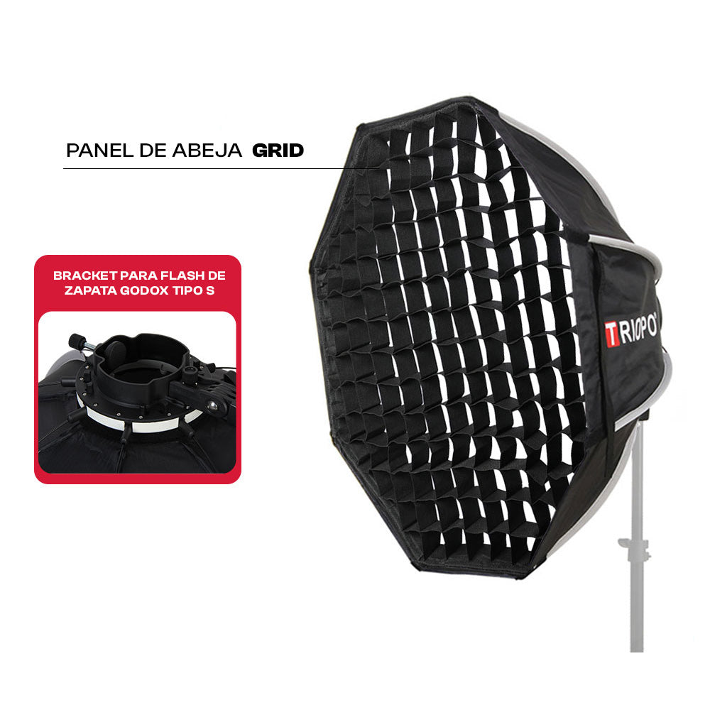 Triopo Octagon Softbox 65CM S Mount (GRID)
