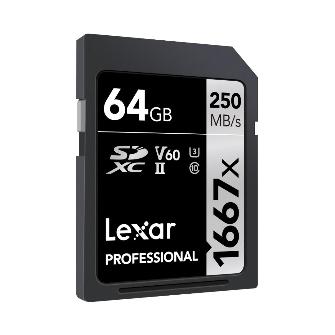Lexar Professional Tarjeta SD 2X64GB - 1667x SDXC UHS-II V60  (250MB/s-120MB/s)